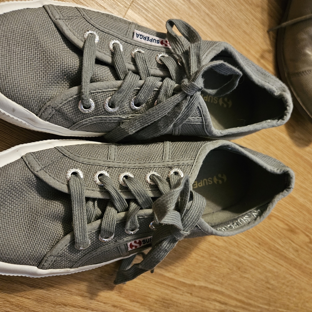 Superga Men's Charcoal Canvas Sneakers